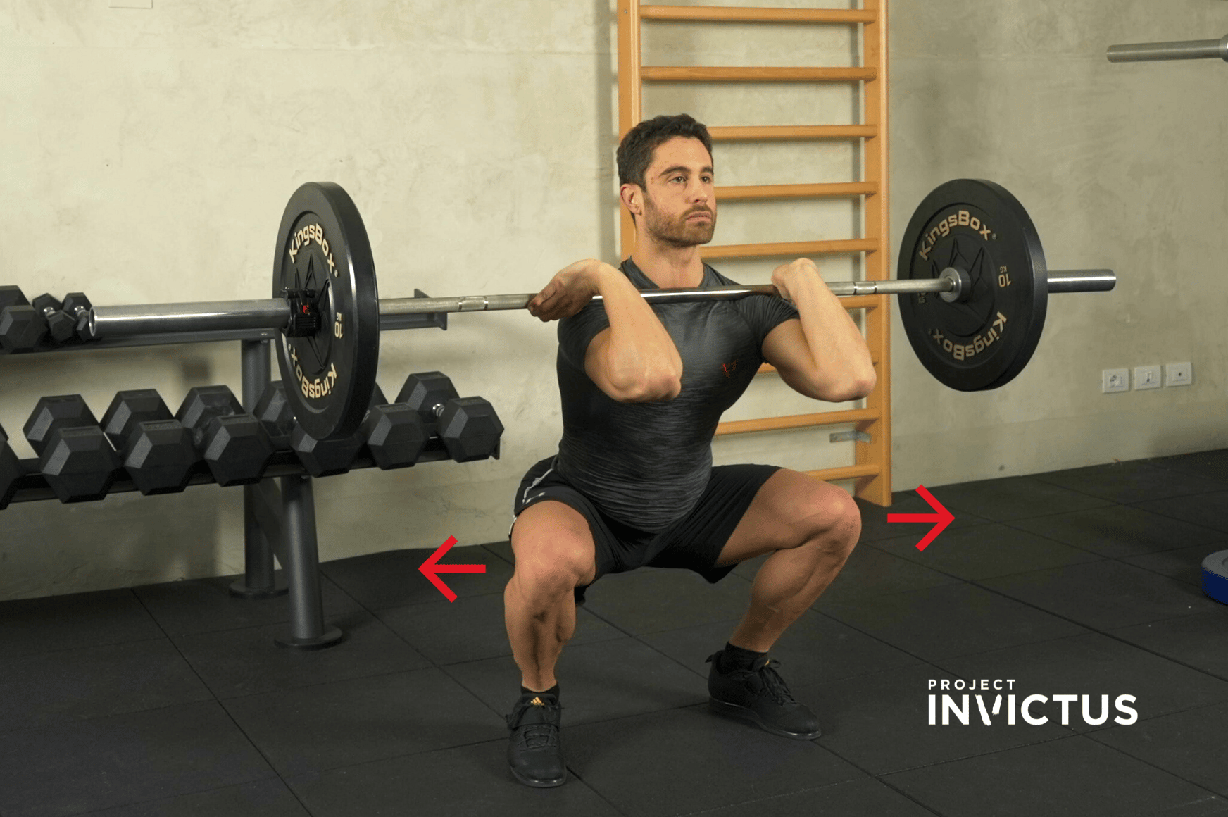 Front Squat buca ginocchia fuori