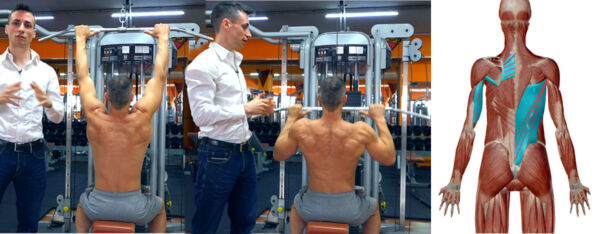 Lat Machine Presa Stretta Muscoli Coinvolti
