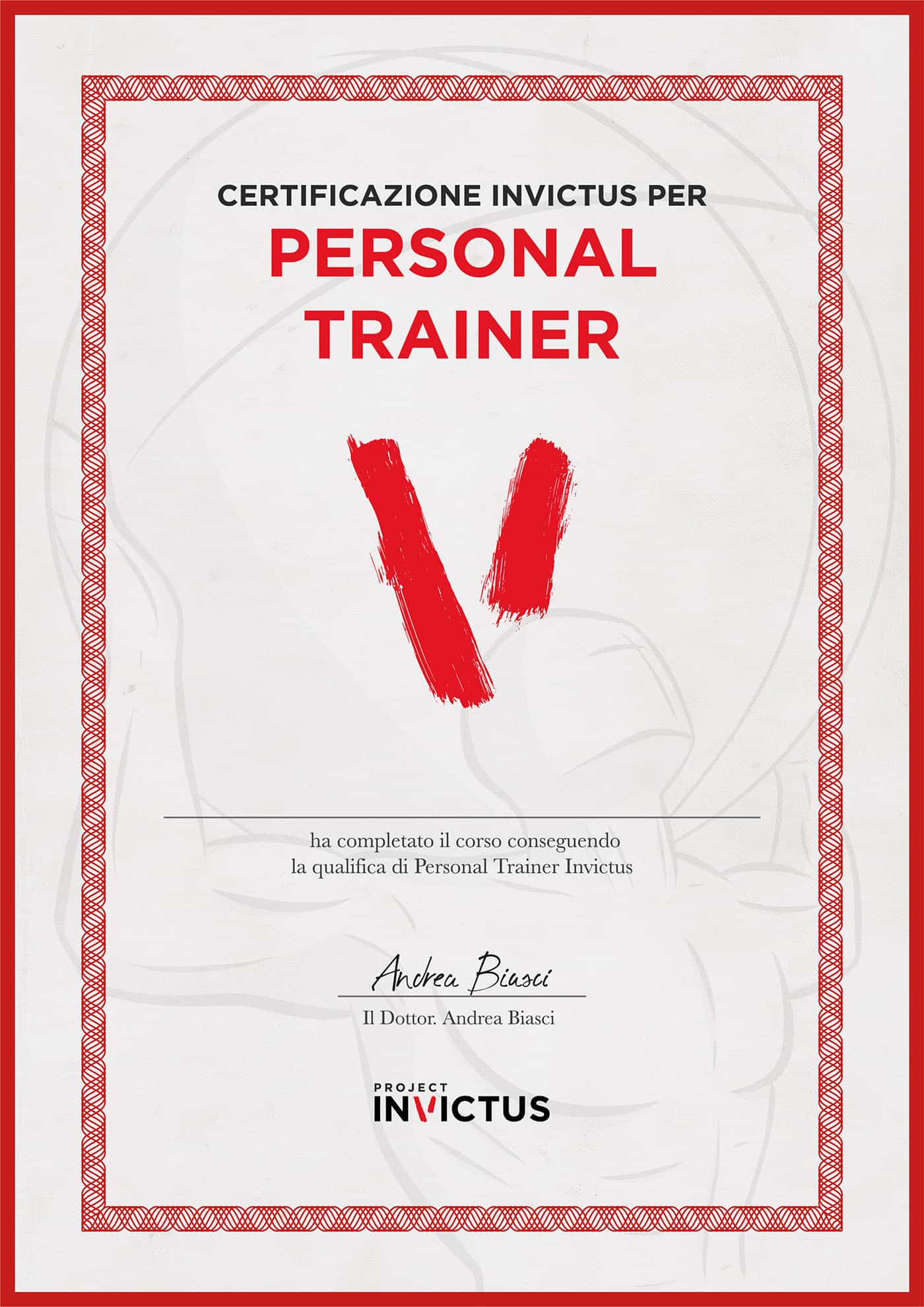 invictus trainer attestato certificazione