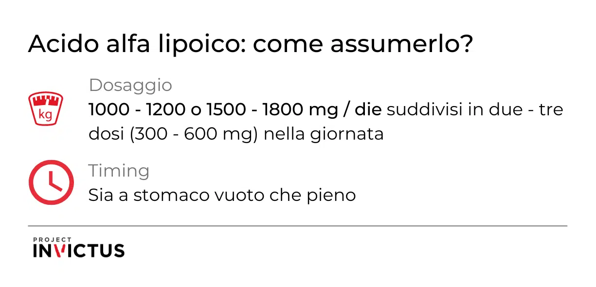 assunzione acido alfa lipoico